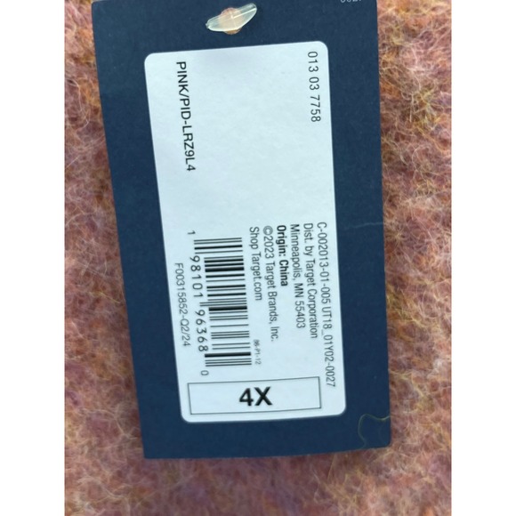 Universal Thread Fuzzy Boucle Knit Sweater Women's 4X Pink Cozy Soft Girl NWT - Picture 4 of 8